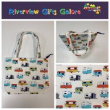 Medium Tote Bag with Zip - Caravans